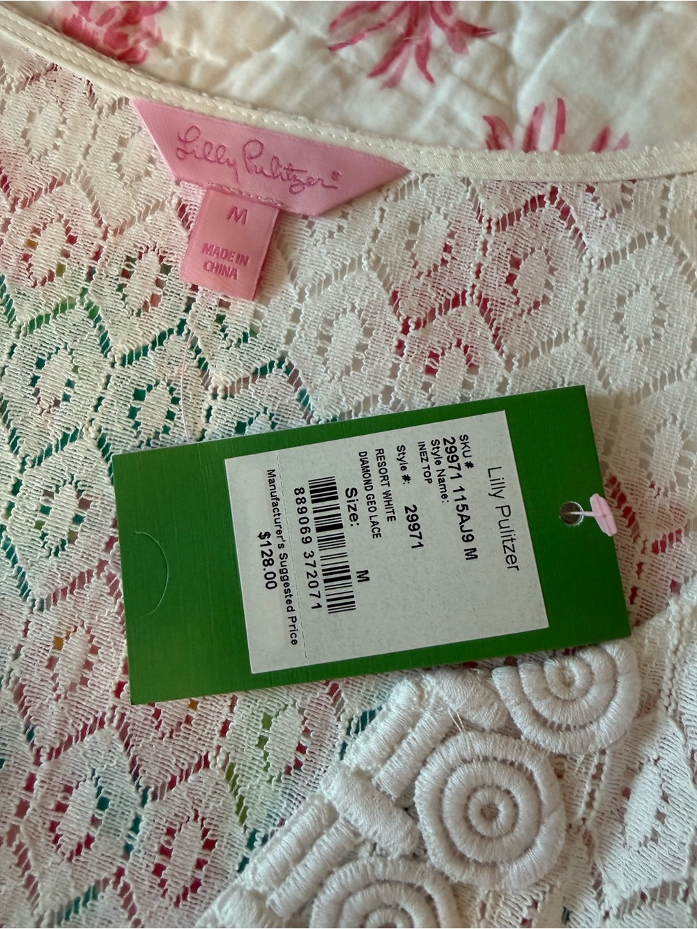 NWT Lilly Pulitzer White Lace Overlay Top - Picture 2 of 7